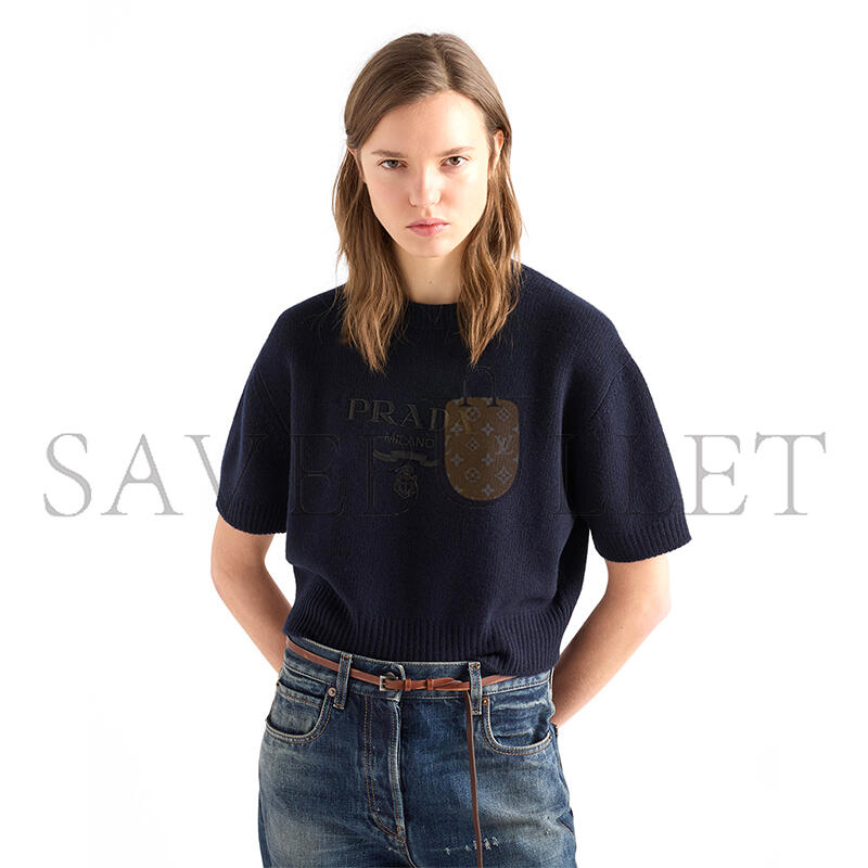 PRADA WOOL AND CASHMERE CREW-NECK SWEATER P24Z1U